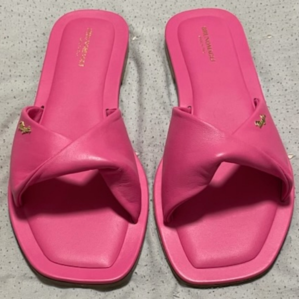 Bruno Magli Francis Slide Sandal leather magenta women's size 9 - Picture 8 of 11